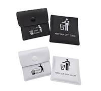 4Pcs Environmental Portable Ashtray Reusable Ash Pouch Fireproof Mini Ashtray for Travel or Daily Use (Black and white)