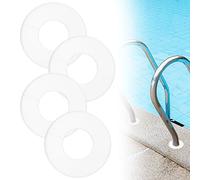 4Pcs Escutcheon Plate, Pool Ladder Escutcheon Covers for Inground Pool Ladder Ring Spa Handrail Holes, Escutcheon Plate Caps Swimming Pool Ladder Parts for 1.9 Inch Inner Diameter Tube (White)