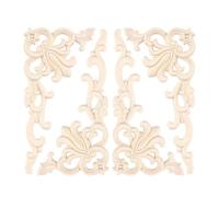 4Pcs European Floral Craft Furniture Decorative Carved Applique Wood Modern Wall Frame Corner Door