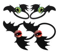 4pcs Evil Eye Hair Ties for Women Gothic Halloween Acrylic | Lightweight Wear, Comfortable Fit for Thick Hair Buns, Bat Wing Decoration, Festival and Themed Photo Shoot