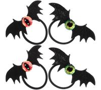 4pcs Evil Eye Scrunchies Gothic Bat Wing Acrylic Hair Ties | Stylish Party Accessory, Cosplay and Photo Sessions, Wear-resistant Build, Gentle Hold for Women