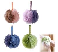 4pcs Exfoliating Bathing Balls, for Gentle Skin Cleaning Durable Mesh Design,Luxurious Convenient Hanging Design,Stronger Cleaning Power (C#1-4PCS)