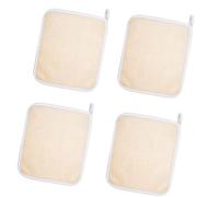 4Pcs Exfoliating Face Towels Soft Weave Bath Clothes Natural Exfoliating Scrub Clothes Body Wash Clothes Massage Bath Clothes for Women and Man, Milky