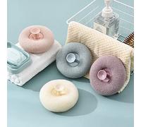 4PCS Exfoliating Shower Brushes, Exfoliating Bath High-Grade Massage Bath Ball, Hand Held Bath & Body Brushes, Donut Shape Suction Cup Bath Ball, Body Brush Back Scrubber for Shower