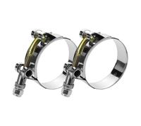 4pcs Exhaust Clamp 304 Stainless Steel T Bolt Hose 0.75"/28-34mm Automotive Adjustable Metal Welding Tools Tube Pipe Clam(4pcs 108-116mm)