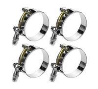 4pcs Exhaust Clamp T Bolt Hose Clamps 1.75"/50-57mm Repair Tool Welding Hardware Stainless Steel 304 Adjustable Metal Pipe Clip(4pcs 32-37mm)