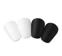 4pcs Extra Mini Soccer Shin Guards, 3.15x1.97in Comfortable Small Football Shin Pads for Youth & Adult Protective Equipment for Boys Girls Kids Women Men (Black, White)