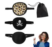 4pcs Eye Patch, Adjustable Sleep Masks, Medical Amblyopia Lazy Eye Masks for Left or Right Eyes for Adults Kids, Black