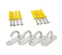 4Pcs Eye Plate Hammock Hook Stainless Steels Ceiling Wall Marine Hardware with Screws and Expansion Tube with Screws and Expansion Tube