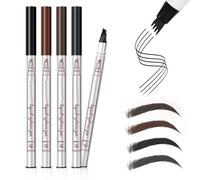 4PCS Eyebrow Pencil, Waterproof Eye Brow Pen, 3D 4 Fork Tip Makeup with a Micro-Fork Tip Liquid Brows, 4 Classic Colors