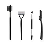 4pcs Eyebrow Set Eyelash Comb Eyebrow Brush Stainless Steel Care Brush Includes Folding Hair Clipper