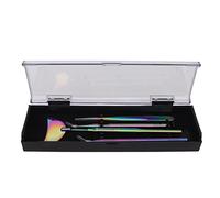 4PCS Eyelash Extension Tweezers Mirror Set, Stainless Steel Rotatable Anti - Slip Handle Eyelash Tool Kit with Detachable HD Mirror for Lash Technicians and DIY Users (Multicolor)