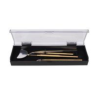 4PCS Eyelash Extension Tweezers Mirror Set, Stainless Steel Universal Rotatable Anti Slip Handle, Professional Eyelash Tool Kit with Detachable HD Mirror for Lash Artists and Begin (Gold)