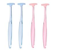 4pcs Eyelid Brushes, Silicone Plastic Ultra Soft Eyelid Margin Cleansing Brushes Practical Cleansing Tool Accessories for Gently Cleaning Oil and Dirt (2 Colors)