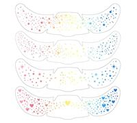 4Pcs Face Glitter Freckles,Tattoo Stickers Temporary Tattoos Sparkle Patches Star Freckle Sticker Multichrome Holographic Waterproof Flash Patch,for Women Makeup Rave Accessories Halloween Festival