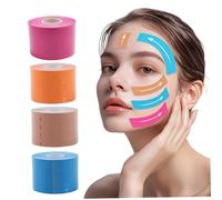 4Pcs Face Lift Tape, Anti Wrinkle Face Lifting Strap 1x197 Inch Breathable Facial Eye Neck Tape Patches for Forehead, Cheeks and Eyes Lifting Strap