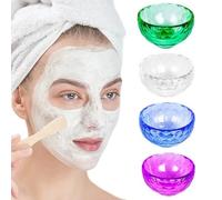 4Pcs Face Mask Mixing Bowl 2.4 Inch 4 Color Plastic Hair Dye/Facial Bowls Heat & Corrosion Resistant Washable Reusable Beauty Supplies