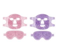 4Pcs Face Mask,Reusable Cooling & Heating Gel Face Mask Set,Cold/Hot Therapy, Puffy Eyes,Facial Care， Pink&Purple(20x18cm)