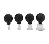 4pcs Facial Cupping Set, Vacuum Suction Cupping Cups with Silicone Ball, for Body Face Leg Arm Back Shoulder, Black
