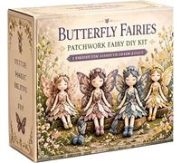 4Pcs Fairy Patchwork DIY Collection, Butterfly Fairy Patchwork Sewing Kit, Handmade Make Winged Fairies Cloth Doll, Whimsical Nature Fairies Patchwork DIY Kit for Beginner Crafters (Set C)