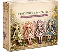 4Pcs Fairy Patchwork DIY Collection, Butterfly Fairy Patchwork Sewing Kit, Handmade Make Winged Fairies Cloth Doll, Whimsical Nature Fairies Patchwork DIY Kit for Beginner Crafters (Set A)