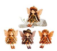 4Pcs Fairy Patchwork Sewing Kit, Complete Fabric Supply Set for Beginner, DIY Winged Elf Cloth Doll, Creative Craft Decor & Handmade Present (B)