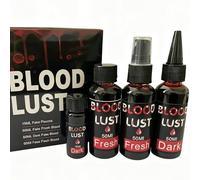 4PCS Fake Blood Halloween Makeup Kit,Spray Fresh,Dark Drip,Pour Fresh,Gel Blood,Washable Fake Blood Paint for Halloween SFX Dress Up,Halloween Cosplay