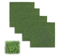 4Pcs Fake Grass,Model Grass,Plastic Craft Grasses Mat Kit Miniature Artificial Fairy Garden Grasses-Blanket Decoration Green Static Turf Landscape Diy Materials Sets for Toy Farm,Dolls House （15x15cm）