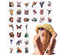 4PCS Fake Ta/ttoos for Adults,Colored Watercolor Ani/mal Temporary Ta/ttoos,Semi Permanent Ta/ttoo Stickers,Waterproof and Sweat-Proof,Easy Apply,Long and Lasting Effect,Not Easy to Fall Off,Group B