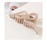 4PCS Fashion 13CM Oversized Wavy Frosted Matte Transparent Bright Clip Headdress Hairpin Hair Accessories For Women Girls New(Apricot-Frosted)