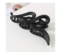 4PCS Fashion 13CM Oversized Wavy Frosted Matte Transparent Bright Clip Headdress Hairpin Hair Accessories For Women Girls New(Black-Frosted)