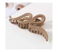 4PCS Fashion 13CM Oversized Wavy Frosted Matte Transparent Bright Clip Headdress Hairpin Hair Accessories For Women Girls New(Khaki-Frosted)