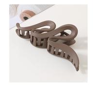 4PCS Fashion 13CM Oversized Wavy Frosted Matte Transparent Bright Clip Headdress Hairpin Hair Accessories For Women Girls New(Dark coffee-Frosted)