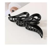 4PCS Fashion 13CM Oversized Wavy Frosted Matte Transparent Bright Clip Headdress Hairpin Hair Accessories For Women Girls New(Black-Glossy)