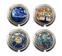 4Pcs Fashion Purse Foldable Hook Anti-Slip Portable Folding Handbag Table Hangers Holder Bag Storage Decor Gift for Women Girls