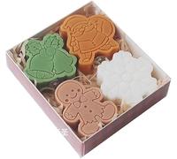 4pcs Father Christmas Candle Set Snowman Shaped Scented Aroma Candle Gingerbreadman Holiday Party Decorative Ornaments