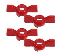 4pcs Faucet Gate Valve Handle, Red 8x6mm Butterfly Water Valve Lever | Aluminium Alloy, Flat Hole Mini Thread Design, Outdoor Tap Handle for Spigots, Shutoff Valves, Pool Equipment