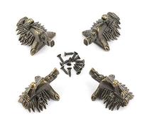 4Pcs Feet Legs Furniture Corner Protector Antique Horse Shape Box Feet Jewelry Chest Wine Box Decorative Feet Leg for Wooden Storage Boxes