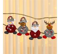 4PCS Felt Christmas Tree Decorations,Fabric Christmas Hanging Ornament with Rope,Santa Claus Snowman Deer Bear Xmas Tree Decorations for Home Car Christmas Party Decoration