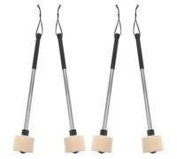 4pcs Felt Head Marching Bass Drum Mallet 14 Inch Stainless Steel | Wool Felt Head, Ergonomic Handle and Front Weighted Stick, Stable Rebound for Outdoor Marching and Rehearsals