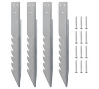 4pcs Fence Post Anchor Ground Spike Wooden Post Anchor Ground Spike Swing Fixings,Galvanized,Windproof, Rainproof,Swing Ground Anchor for Kids Swing Wooden Playhouse (420mm)