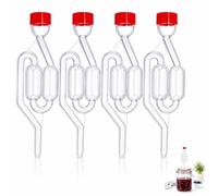 4PCS Fermentation Airlock for Home Brewing, Demijohn Airlock Food-Grade Home Brew Equipment for Brewing Wine Beer Cider, Universal Wine Making Equipment for Fermentation Bucket Use