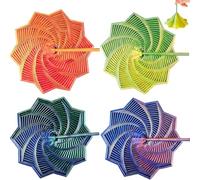 4Pcs Fidget Star,Fractal Sensory With Handle,Fidget Toys Hexagonal Decompression Satisfying Click Sound Foldable Hexagon Puzzle Toy For Focus and Fun 3d Printed For Office Desks Gift