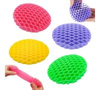 4Pcs Fidget Worm, Fidget Worm Toy, Funny Stretchy Sensory Stress Relief Worm Fidget Toy, Resistance Flexi Worm Fidget Toys for Anxiety Relief for Kids Man Woman(Yellow,Green,Purple,Pink)