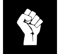 4PCS Fight The Power Fist Decals Stickers Vinyl Bumper Waterproof Sticker for Car Trucks Windows Doors Vans Walls Laptop (White)