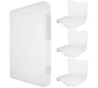 4pcs File Portable Project Case A4 PP White Box Back to School Decor