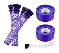 4Pcs Filter Replacement Kit, 2 Pre Filters For Dyson V7 V8 Vacuum + 2 HEPA Post Filters + 1 Brush, Fits Dyson V8 Absolute/Animal & V7 Absolute/Motorhead, Replaces Part 965661-01&967478-01