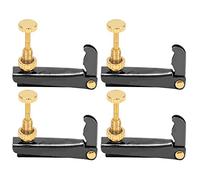4Pcs Fine Tuners Replacement, Violin Cello String Tool Metal Accessories, Pack of 4, 3/4-4/4 Size, High Accuracy Screws, Easy Install, Special Design, High Gloss Surface, Sturdy (Black)