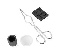 4Pcs Fire Graphite Set, Crucible + Tong + Bowl + Combination Mould, Combo Ingot Torch Melting Kit Mould for Platinum Gold Silver Brass Alloy Smelting and Metal Recycle