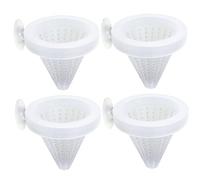 4Pcs Fish Food Feeder, Funnel-Shaped Fish Feeder for Worms, 2.6x2.7 Inch Aquarium with Suction Cup, Long Lasting Plastic Food for Tank